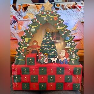 Santa's Workshop Tree Advent Calendar in Red